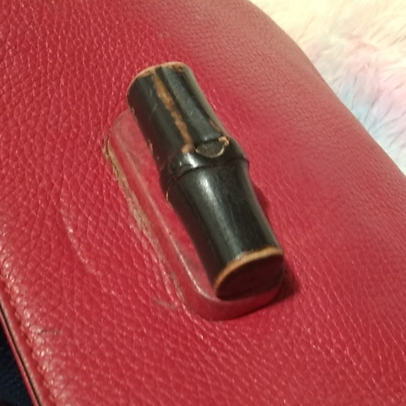 FLASH SALE! Auth Gucci Bamboo Daily Red Leather Large Shoulder/Handbag - Picture 14 of 16